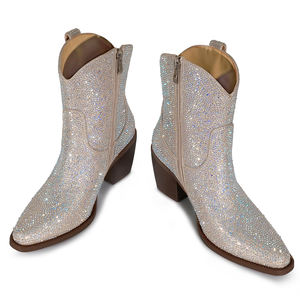 WETKISS OEM Vintage Western Femmes <span class=keywords><strong>Bottes</strong></span> Snip Toe Chunky Talon Fantaisie Filles Strass Bottines Scintillant <span class=keywords><strong>Cowboy</strong></span> <span class=keywords><strong>Bottes</strong></span> pour la Fête - Product Image 5