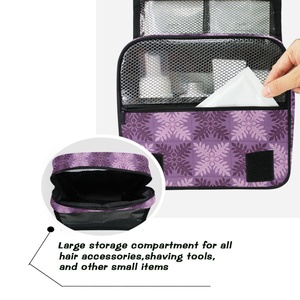 Trousse de Toilette Portable Pliable à Suspendre, Organisateur de Voyage Hawaïen Violet Ulu Quilt Personnalisé, pour Cosmétiques et Articles de Toilette - Product Image 4