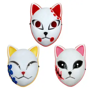 हेलोवीन दानव कातिलों मुखौटा जापानी मोबाइल फोनों Cosplay मुखौटा पूरा चेहरा बिल्ली मुखौटा के साथ एलईडी रोशनी