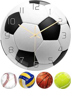 Horloge de football pour garçons, horloge murale de football de 12 pouces, décoration à thème pour la <span class=keywords><strong>chambre</strong></span> des garçons, salle de classe, horloge murale pour les fans de sport - Product Image 2