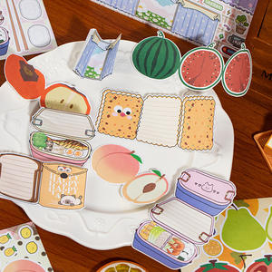 6 feuilles par paquet d'autocollants d'orgue fromage une petite série douce mignon manuel créatif pour enfants autocollants amusants - Product Image 3