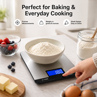 Balance électronique numérique de cuisine à écran tactile, en acier inoxydable, pour aliments et régime alimentaire