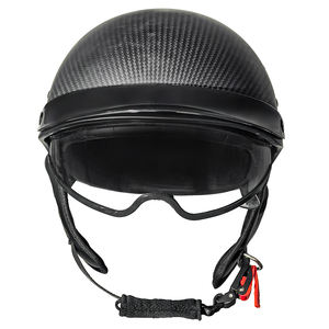 Casque en fibre de carbone 3K de style vintage - Visière solaire intégrée rabattable et déverrouillage rapide, garantie de 12 mois - Product Image 3