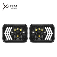 Faros Delanteros LED de 7 Pulgadas, Faros Rectangulares de 5x7 con Luz Alta/Baja para Coche, Motocicleta, Camión Todoterreno, Luz de Freno y Señal de Giro