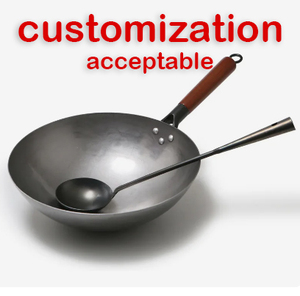 <span class=keywords><strong>Wok</strong></span> chino de acero al carbono nitrurado con fondo redondo, sin recubrimiento, ecológico, para saltear y cocinar, ollas de cocina al por mayor - Product Image 1