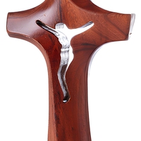 Ornement mural en bois écologique style art populaire, crucifix gravé au laser, décoration murale pour la maison, modèle de signe mural sculpté