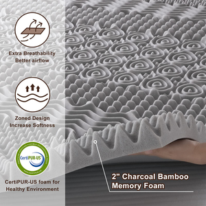 Surewal 5 khu Trứng Thùng Bộ nhớ bọt Nệm Topper than tre truyền Nệm Topper, 7 khu bọt giường Topper - Product Image 5