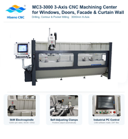 Centre d'usinage CNC 3 axes profilé en aluminium perçage et fraiseuse 3000mm avec magasin à 6 outils pour machine à porte fenêtr