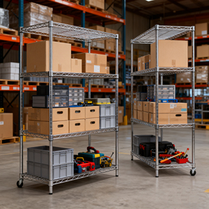 Scaffali cromati per uso industriale di magazzino, produttore all'ingrosso, certificato NSF, garanzia di 1 anno, - Product Image 4