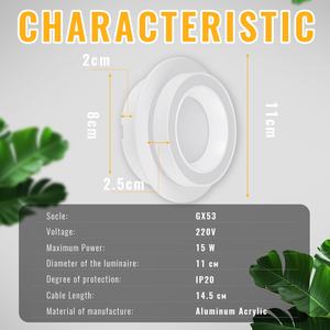 제조사 직영 GX53 매입형 다운라이트 브라켓 스포트라이트 LED 램프 홀더 베이스 알루미늄 천장 LED 다운라이트 하우징 - Product Image 4