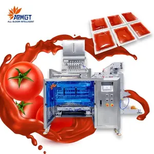 Otomatik 8g 9g çok şeritli sos domates sosu ketçap poşet paketleme makinesi