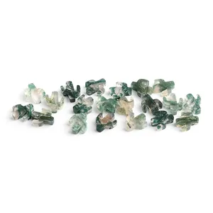 Tự Nhiên Moss Agate Hình Dạng Đặc Biệt Cắt Hai Mặt Phẳng Xương Rồng Hình Dạng Tinh Tế Đánh Bóng Tùy Chỉnh Chất Lượng Cao Moss Agate