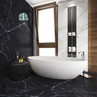Dalles de marbre noir Marquina poli naturel en gros, dalles de marbre blanc et noir pour carrelage de salle de bain, murs et sols
