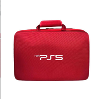 Sac de protection de luxe avec poignée réglable, étui de transport pour console PS5 - Rouge