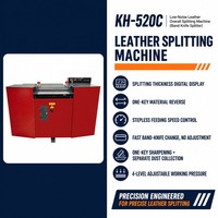 Équipement de production du cuir KH-520C – Machine de découpe de 520 mm de largeur avec engrenage et moteur 380V/220V pour l'empilage et l'atténuation du cuir