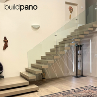Escalier flottant sur mesure, escalier moderne en acier avec marches en bois massif pour la décoration intérieure résidentielle