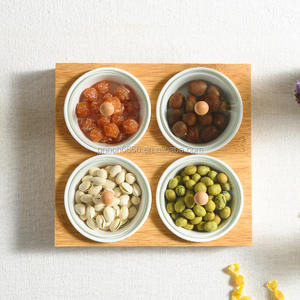 <span class=keywords><strong>Plateau</strong></span> de service en céramique pour en-cas, 4 pièces avec <span class=keywords><strong>plateau</strong></span> de service, <span class=keywords><strong>plateau</strong></span> avec couvercles en <span class=keywords><strong>verre</strong></span> et palettes, compartiments amovibles - Product Image 5