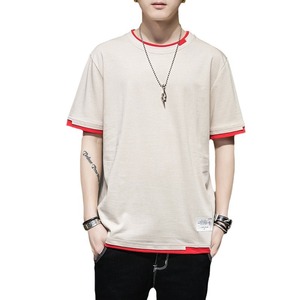T-shirt à manches courtes de marque tendance pour hommes T-shirt à manches courtes en pur coton Vêtements décontractés polyvalents Style coréen Coupe ample Élégant - Product Image 5