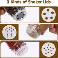 Ensemble de pots à épices en verre borosilicate carré avec couvercle en métal, 4 oz et 8 oz