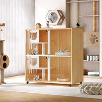 Cage de reproduction pour chat, armoire de pension pour chat, vitrine de magasin d'animaux, armoire pour chatons, maison panoramique pour chat, armoire pour chat à plusieurs niveaux