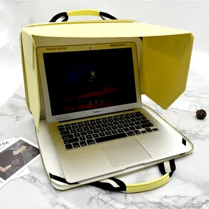 Pára-sol de couro personalizado para laptop, capuz portátil para laptop, bolsa e capuz para trabalhar ao ar livre, transmissão ao vivo