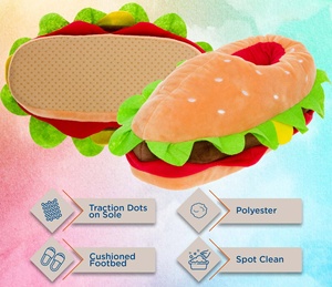 Zapatillas de hamburguesa con queso de felpa Novedad Zapato de casa - Product Image 4