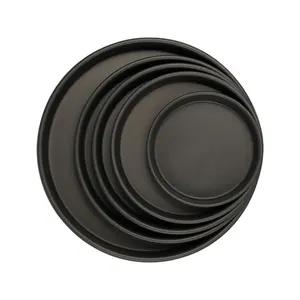 Sartén negra de metal de aluminio con revestimiento antiadherente de 9 pulgadas de profundidad, bandeja para horno de <span class=keywords><strong>pizza</strong></span> profunda, sartenes para <span class=keywords><strong>pizza</strong></span>, platos para hornear y sartenes - Product Image 1