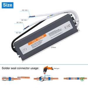 Convertisseur de courant ESann 12V 200W AC/DC, alimentation, <span class=keywords><strong>transformateur</strong></span> <span class=keywords><strong>LED</strong></span> pour guirlande lumineuse <span class=keywords><strong>LED</strong></span>, étanche IP67 pour extérieur - Product Image 3