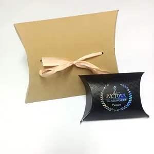 Custom logo printing hair extension human wigs packaging pillow box luxe