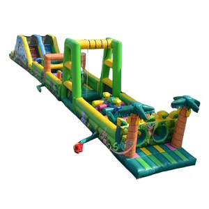 cheap Funny large jungle inflatable obstacle course inflatable tropical fun course for sale