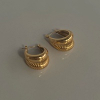 Nouvelles Boucles d'Oreilles Dazan 2027 au Design Unique, en Acier Inoxydable Hypoallergénique Plaqué Or 18 carats, Anti-ternissement, Double Corne Torsadée pour Femme