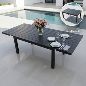 <span class=keywords><strong>Table</strong></span> de <span class=keywords><strong>jardin</strong></span> extensible pour 6 à 10 personnes, <span class=keywords><strong>table</strong></span> rectangulaire en aluminium <span class=keywords><strong>avec</strong></span> <span class=keywords><strong>trou</strong></span> pour <span class=keywords><strong>parasol</strong></span>, pour repas en plein air, <span class=keywords><strong>jardin</strong></span>, cour, réunion, fête - Product Image 2