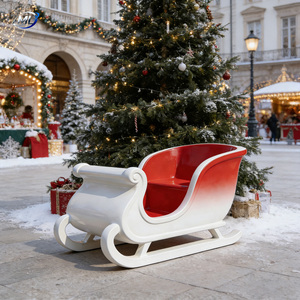 ประติมากรรมรถม้าคริสต์มาสทำจากไฟเบอร์กลาส สำหรับตกแต่งเทศกาลกลางแจ้ง ประติมากรรมรถม้าคริสต์มาสสำหรับตกแต่งล็อบบี้โรงแรม - Product Image 2