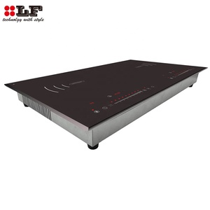 Placa de Inducción Horizontal de Sobremesa con <span class=keywords><strong>2</strong></span> Quemadores, Cocina Eléctrica Integrada, Panel Táctil Negro, 4000W - Product Image 5