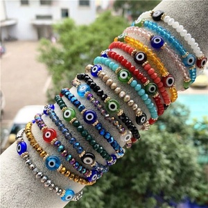 Bracelet Perlé Élégant Unisexe Classique Simple avec Cristaux et Yeux Maléfiques, Idéal pour Anniversaire - Meilleur Prix de Gros - Product Image 1