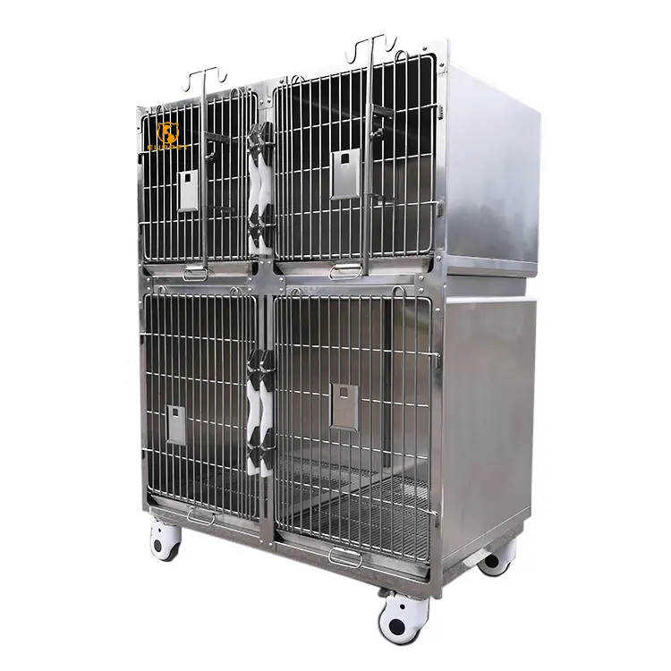 EUR PET Fabricante Exportação Diretamente Inoxidável Separado Luxo Cat Dog Pet Gaiolas Equipamentos Veterinários Gaiola
