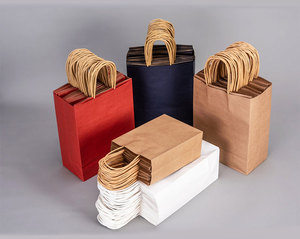 Bolsa de Papel Kraft Reciclable para Llevar Comida, Precio Económico al por Mayor, con Asa - Product Image 1