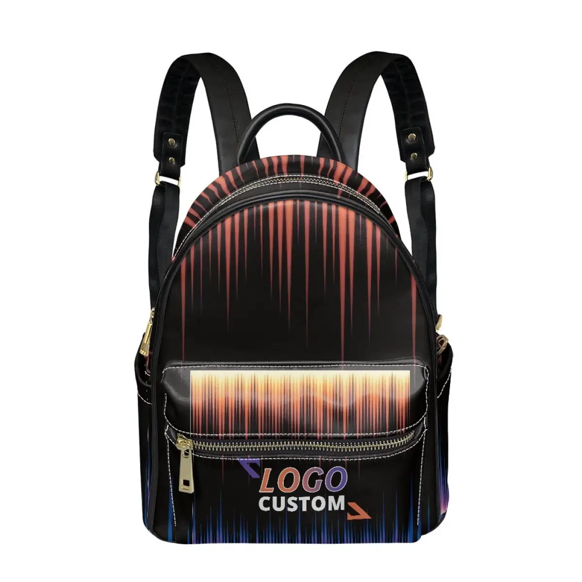 2023 New Trend Rucksack Tasche Sport Geldbörse Laptop Rucksäcke auf Anfrage Damen Rucksäcke Print Outdoor Travel Casual PU für Frauen