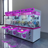 Usine en gros monnayeur petite machine de jeu d'arcade de bonbons pas cher mini jouet en peluche cadeau griffe de grue avec accepteur de facture pour les enfants