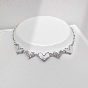 custom plata 925 sterling silver shell Heart Shape <b>bracelets</b> fashion Everyday gem Gold Plated charm Chain <b>bracelet</b> for women - Product Image 5
