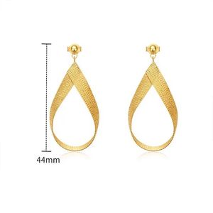 Boucles d'oreilles pendantes uniques en forme de goutte d'eau, en or jaune 18 carats, style italien moderne, pour femme, par Xinfly Diy - Product Image 2