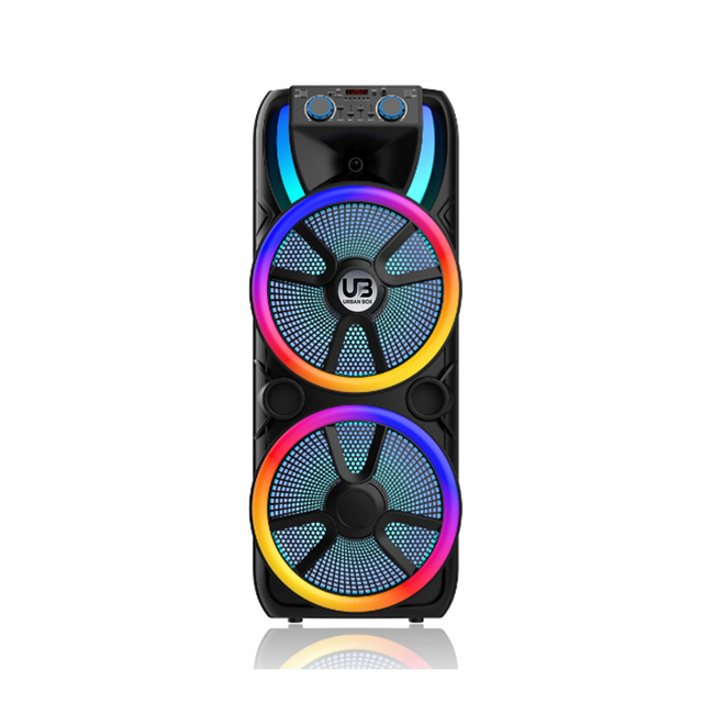 High Power 150W Double 15-Inch for 5.0 Trolley Speaker RGB LED Light Built-in Microphone Wireless for Outdoor Party DJ Use