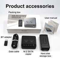 Duplicateur de clonage de disques durs SATA M.2 à double baie avec protocole SATA, lecteur/copieur SSD hors ligne B-Key/M&B-Key avec boîtier en plastique