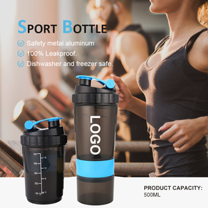 Botella Mezcladora de proteínas de plástico para gimnasio, 500ml - Product Image 2