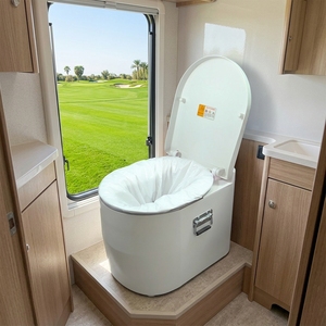 Inodoro Cuadrado sin Agua con Descarga en Seco, Inodoro Portátil Autónomo sin Olor con Asiento Calefactado para RVs, Furgonetas, Barcos, Casas Pequeñas y Uso Fuera de la Red - Product Image 1