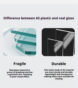 אקווריום אקרילי מלבני מודרני שקוף, מיכל צבים דקורטיבי לשולחן עבודה, לאקווריום דגים לסלון ולחדר שינה - Product Image 3