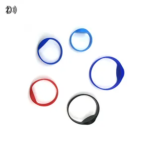 New Arrival RFID ISO14443A HF NFC 13.56MHz Silicone Colorful RFID Wristband NFC Bracelet