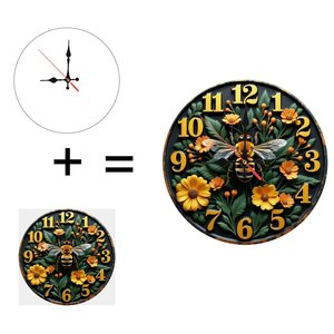 Round Wooden Wall <b>Clock</b> 25x25Cm Quiet Movement Office Decor Hanging <b>Clock</b> - Product Image 6