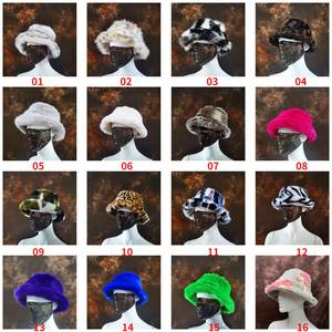 <span class=keywords><strong>DS116</strong></span> Mujeres Invierno Cálido Felpa Leopardo Sombreros Pescador Gorra Ala Ancha Fuzzy Fluffy Furry Bucket Hat Invierno Faux Fur Bucket Hat - Product Image 2