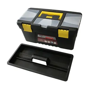 Organizador de ferramentas de 15 polegadas, caixa de plástico de ferramentas de instrumento, peças de armazenamento, caixa de ferramentas de eletricista pp